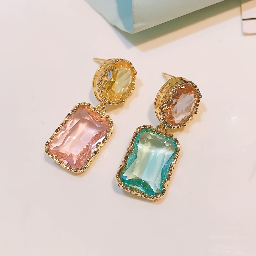 Colorful Asymmetrical Pendant Earrings for Women